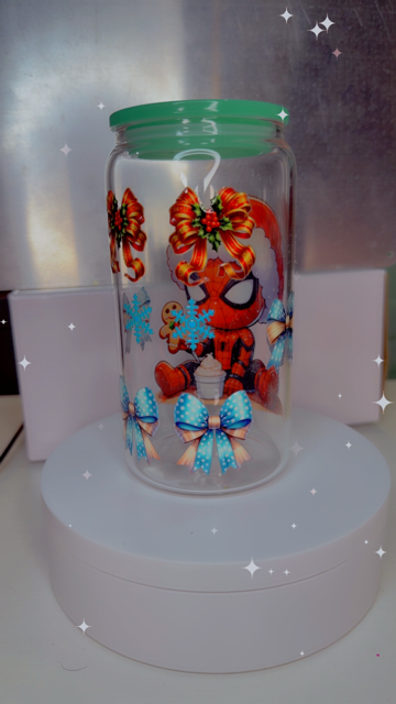 16oz Glass Cup - Spider