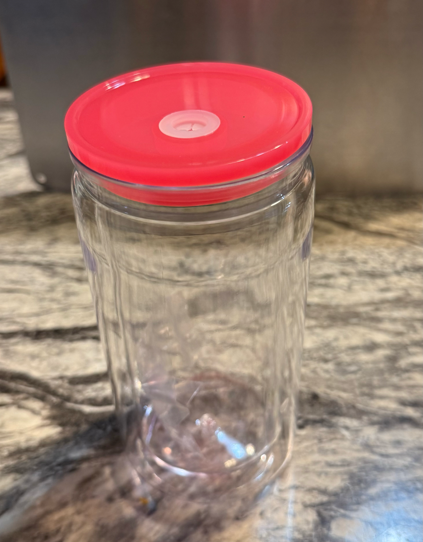 Acrylic Snow Globe Cups - Colored Lids 16oz