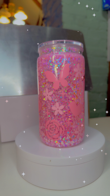 16oz Snow Globe - Flamingo