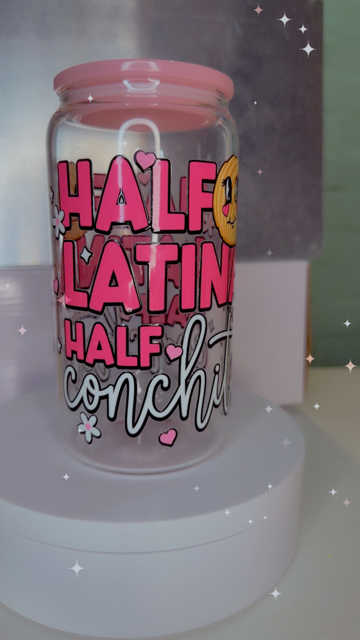 16oz Glass Cup - Latina