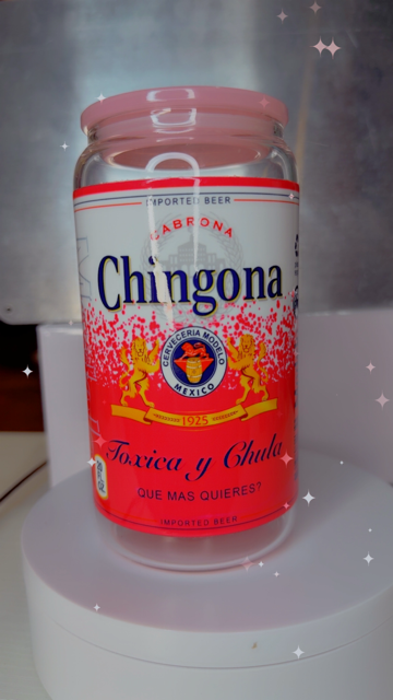 16oz Glass Cup - Chingona