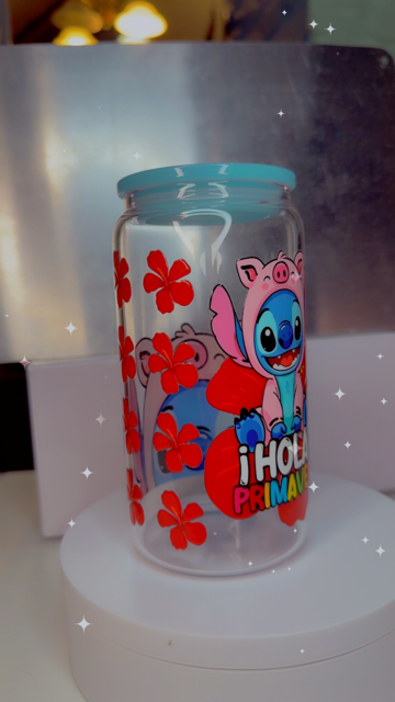 16oz Glass Cup - Blue Monster