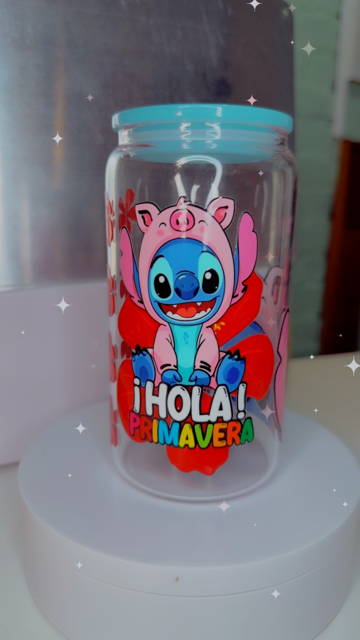 16oz Glass Cup - Blue Monster