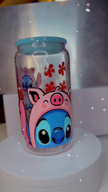 16oz Glass Cup - Blue Monster