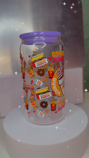 16oz Glass Cup - Junkie