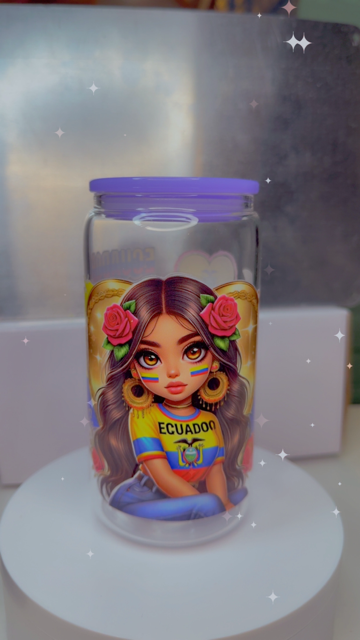 16oz Glass Cup - Ecuador