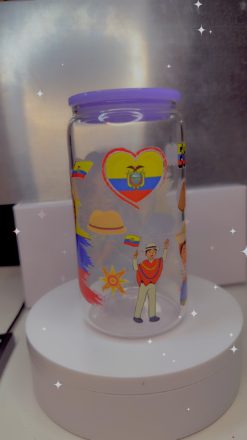 16oz Glass Cup - Ecuador