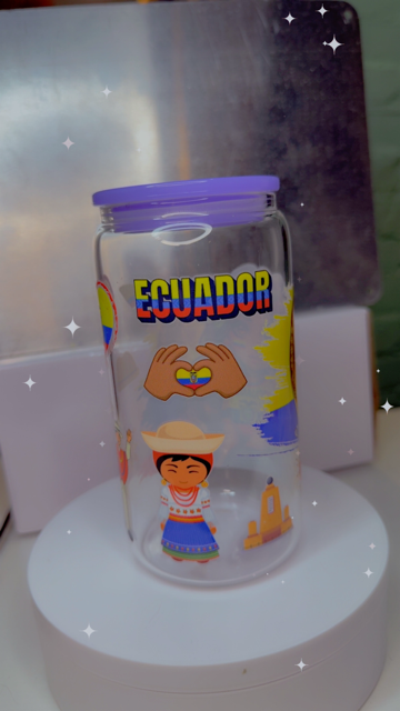 16oz Glass Cup - Ecuador