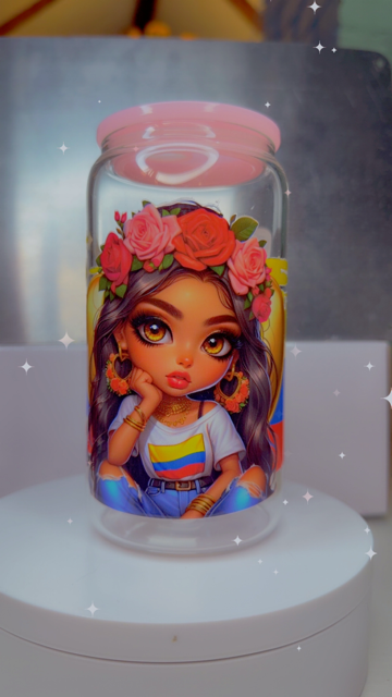 16oz Glass Cup - Columbia