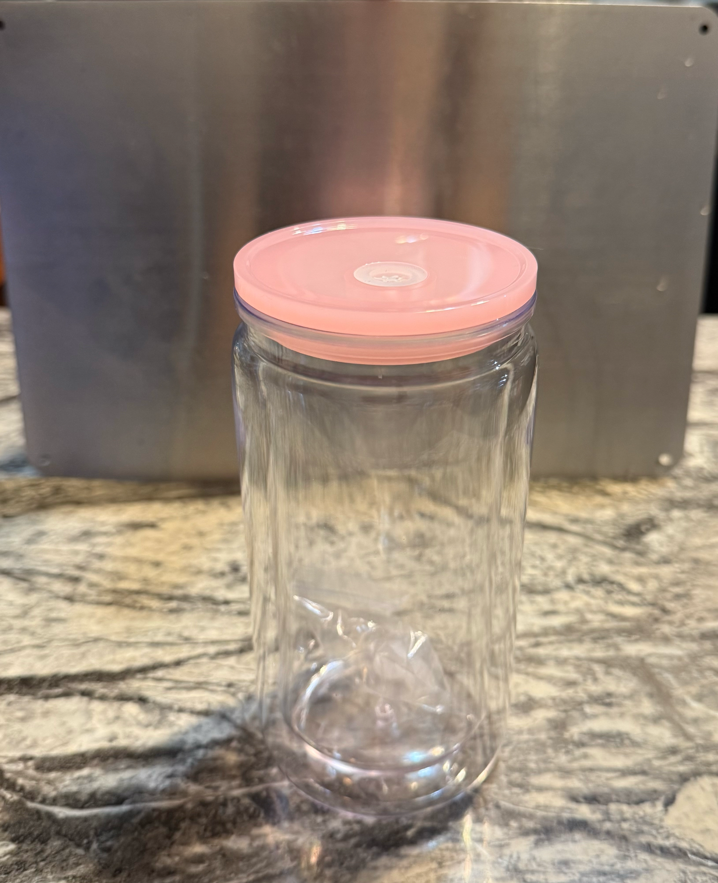 Acrylic Snow Globe Cups - Colored Lids 16oz