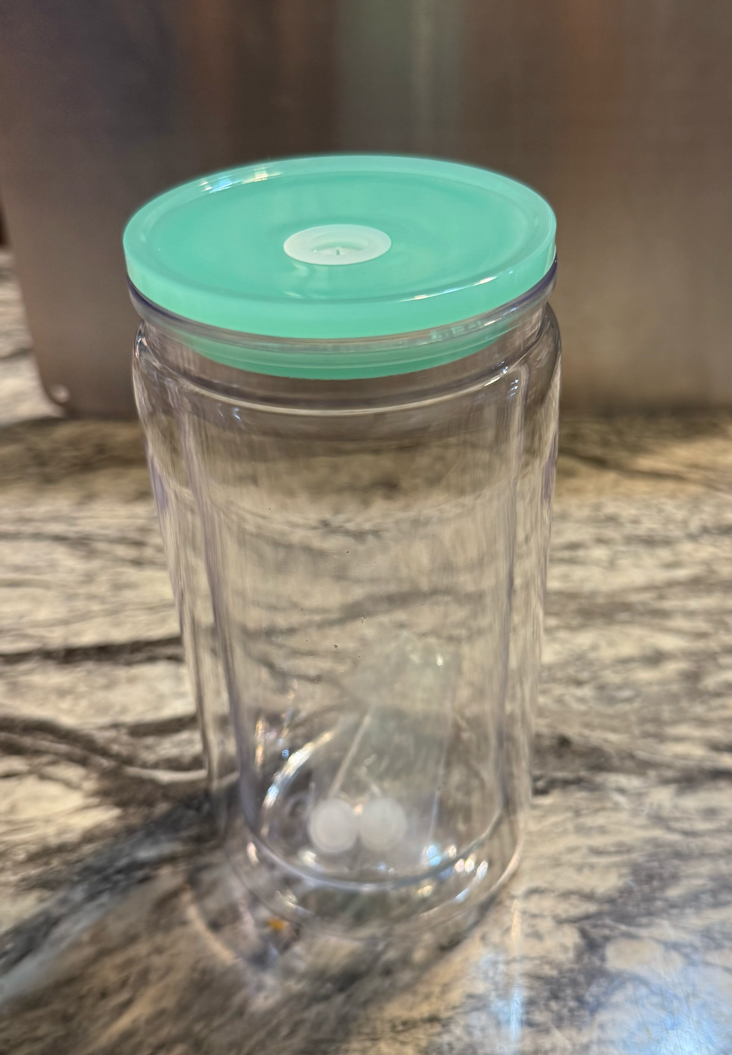 Acrylic Snow Globe Cups - Colored Lids 16oz