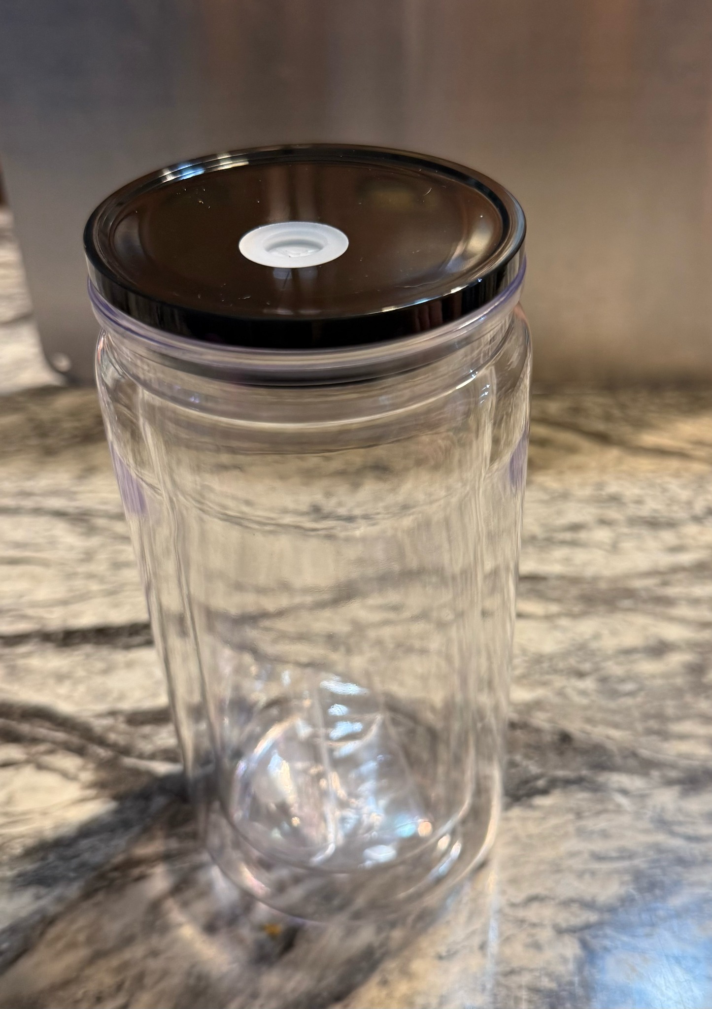 Acrylic Snow Globe Cups - Colored Lids 16oz