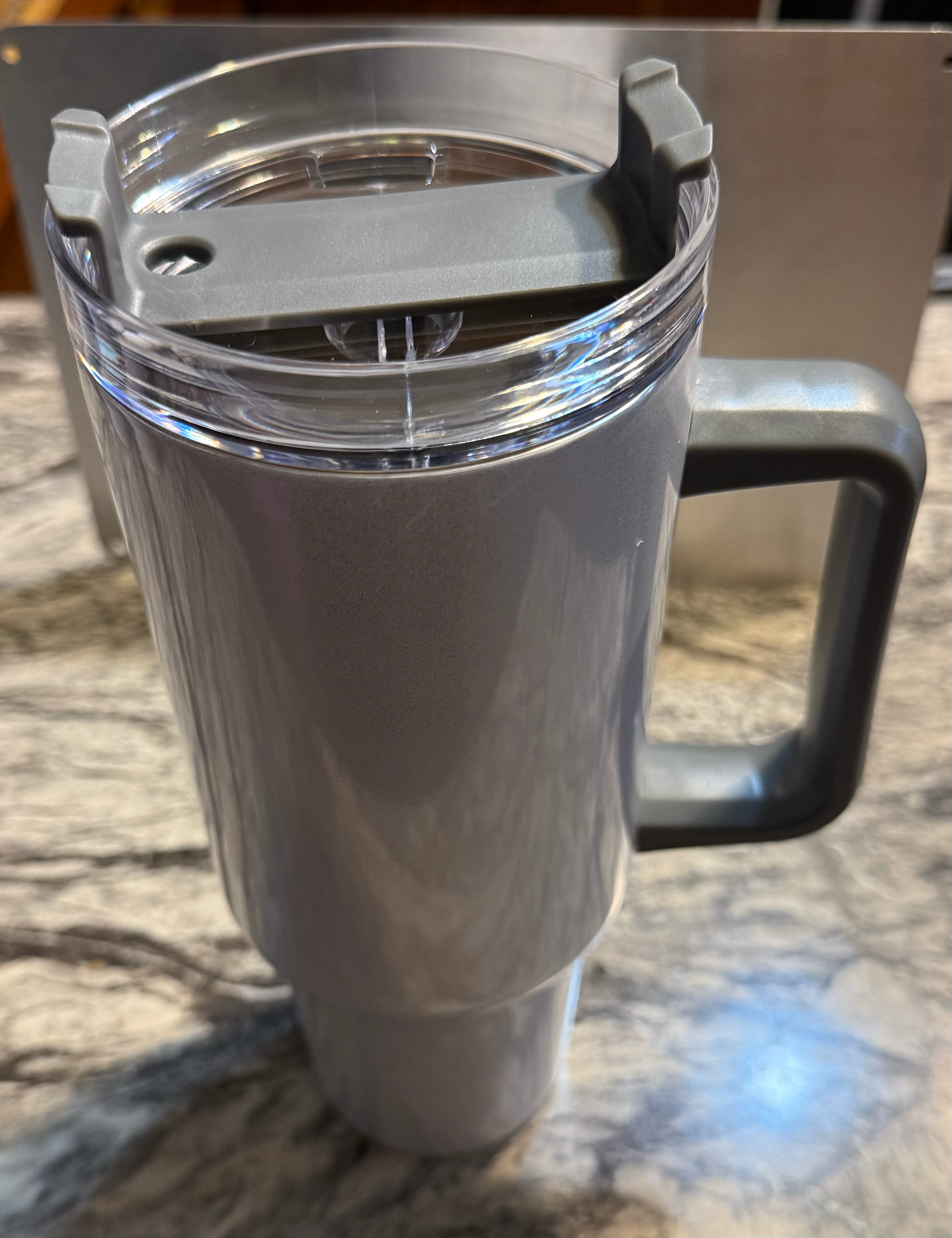 40oz WHITE Tumbler - Colored Handle & Top